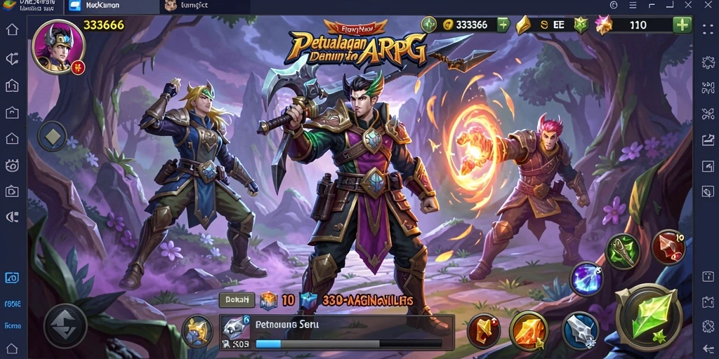 Menampilkan momen aksi seru dalam gameplay ARPG 333666.