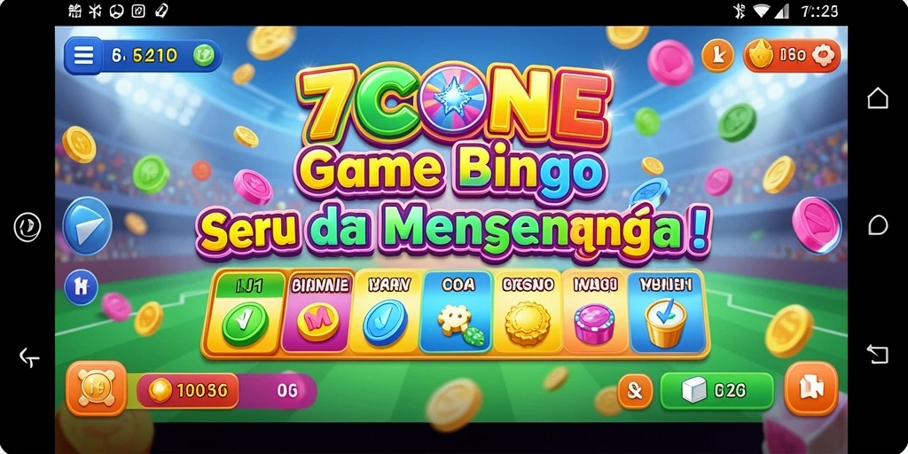 Screenshot gameplay Bingo di 7CONE yang penuh warna.