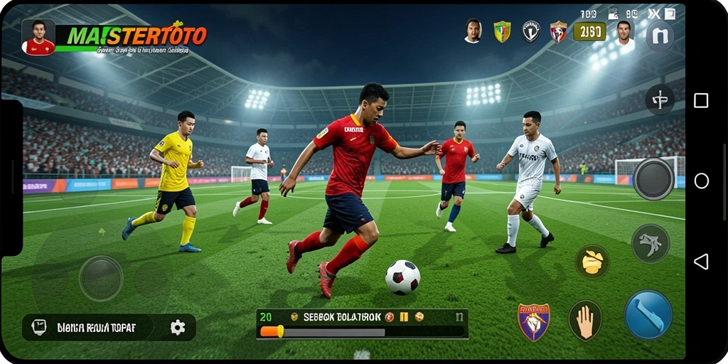 Tampilan gameplay menyenangkan dari MASTERTOTO dengan pemain beraksi di lapangan.