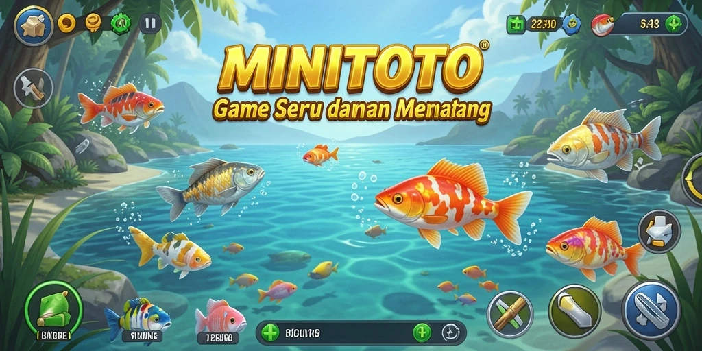 Tampilan gameplay MINITOTO menunjukkan aksi memancing yang mendebarkan.
