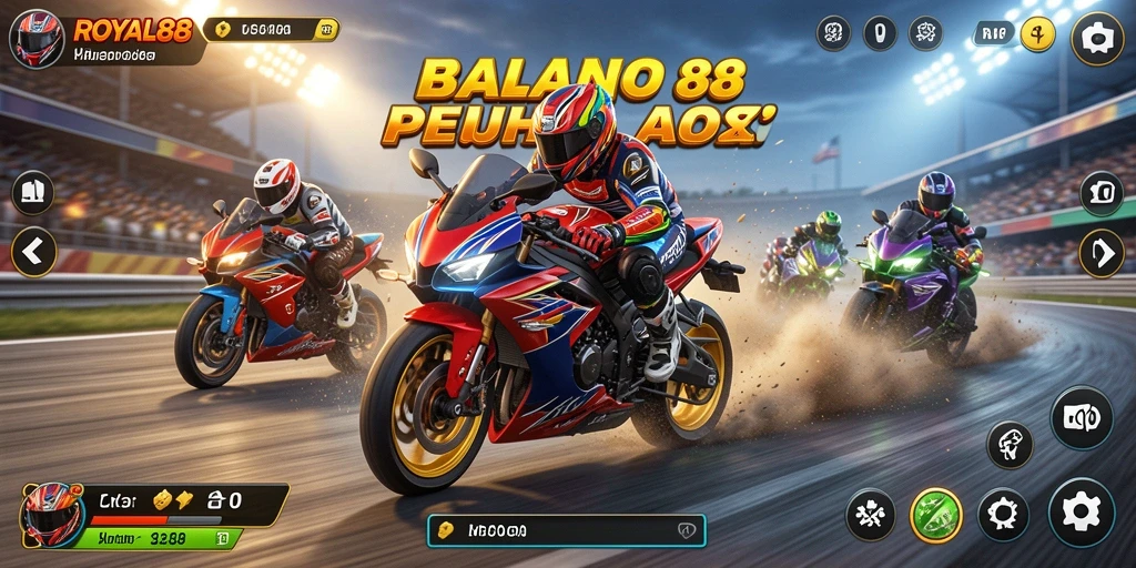 Gameplay mendebarkan di <strong>ROYAL88</strong> dengan motor cepat dan trek yang menantang.